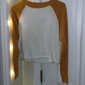 orange and white long sleeve top size medium